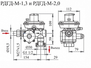 Регулятор давления газа домовой РДГД-М