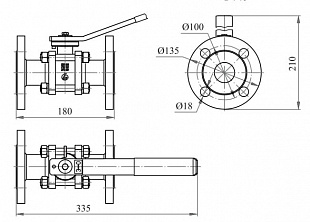 Кран шаровой фланцевый КШ-32